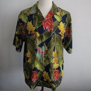 Tommy Bahama Men Floral Hawaiian Shirt Size Medium